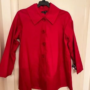 RED JACKET/TOP. Size XL. Lightweight. Perfect for layering during the Holidays!